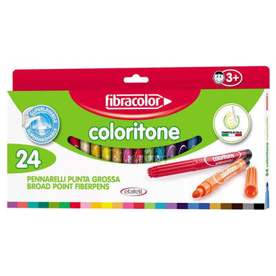 Coloritone Kalın Keçeli Kalem 24 Renk