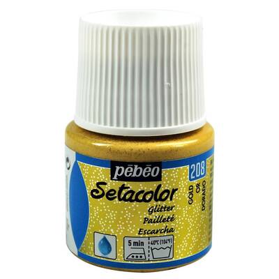 Setacolor Glitter Transparan Kumaş Boyası 45ml Şişe - 208 Gold