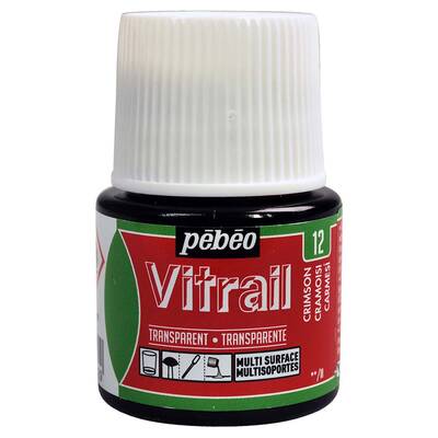 Vitrail Solvent Bazlı Cam Boya 45ml Şişe - 05012 Crimson