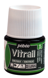 Pebeo - Vitrail Solvent Bazlı Cam Boya 45ml Şişe - 05035 Dark Green