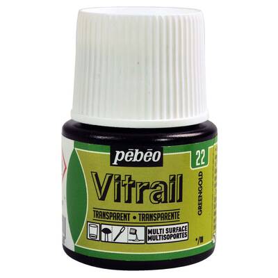 Vitrail Solvent Bazlı Cam Boya 45ml Şişe - 05022 Green Gold