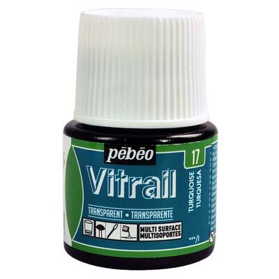 Vitrail Solvent Bazlı Cam Boya 45ml Şişe - 05017 Turquoise Blue