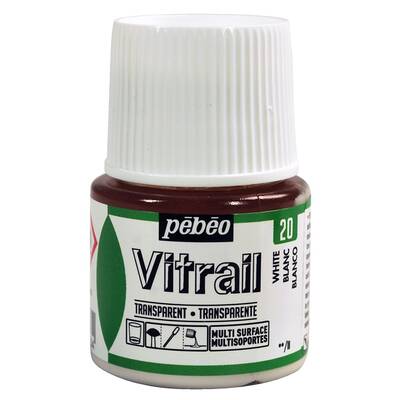 Vitrail Solvent Bazlı Cam Boya 45ml Şişe - 05020 White