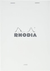 Rhodia - Basic A5 Çizgili Blok Beyaz Kapak - Beyaz Kağıt 80gr