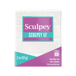 Sculpey - Sculpey III Polimer Kil Beyaz Glitter 57gr