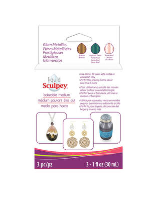 Likit Sculpy Polimer Kil Işıltılı Metalik 3x30ml